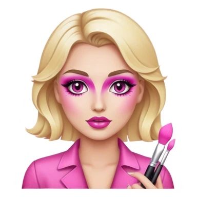 blonde makeup artist, pink makeup glam sticker