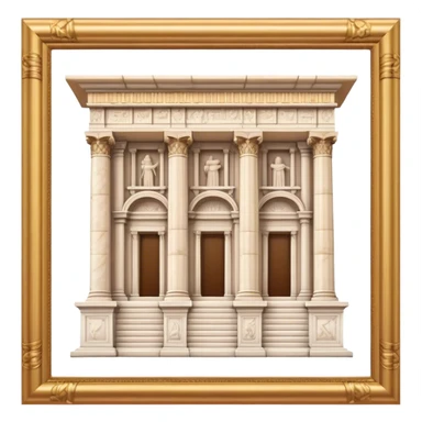 The Library of Celsus Landmark Emoji – Depicting its marble facade, carved columns, and statues. sticker