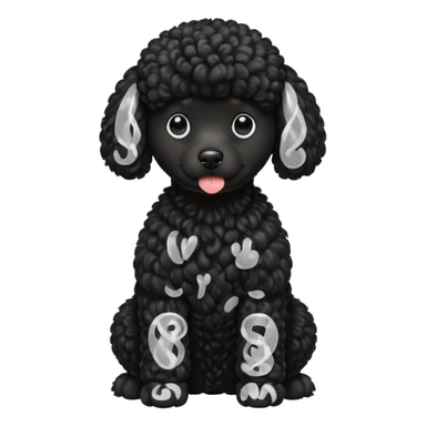 Black Poodle sitting sticker
