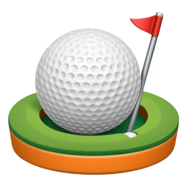Mini golf rolling into hole in one sticker
