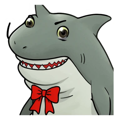 shark with bow sticker