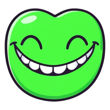 smiling teeth with green braces sticker