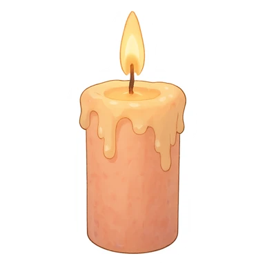 pink pastel candle with soft aesthetic and gentle lighting in ghibli style sticker