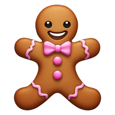Cute gingerbread man some some pink sticker