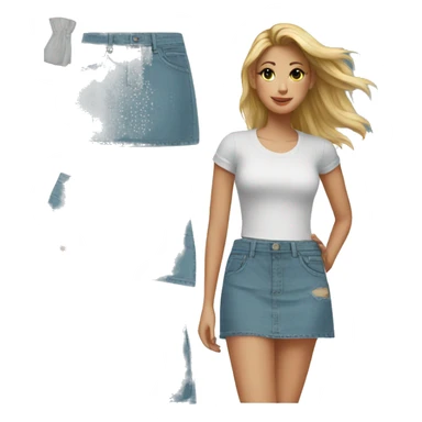 Mini denim skirt sticker