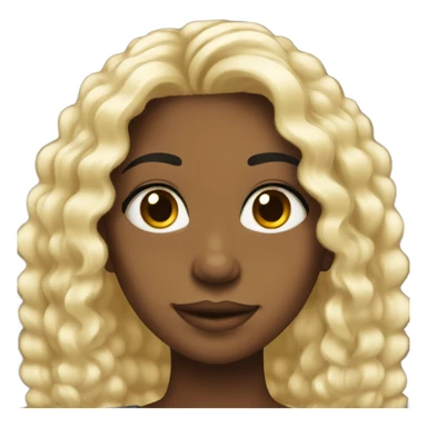 Amiyah with long curly black hair sticker
