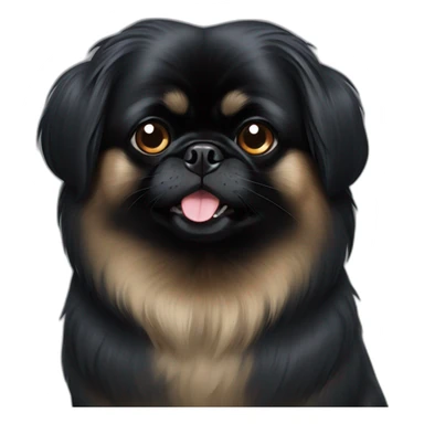Black pekingese sticker