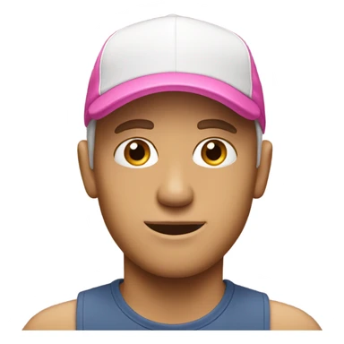 white guy with pink cap sticker