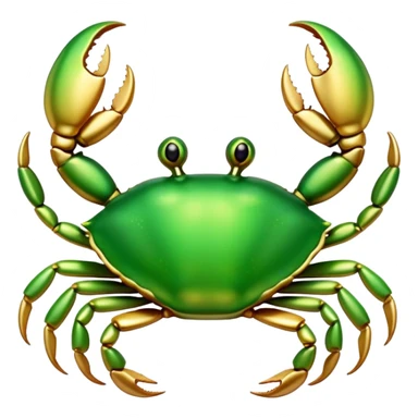 Cute green and gold crab pendant  sticker