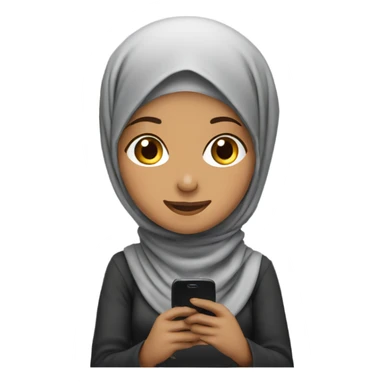 Hijabi girl sitting playing phone sticker