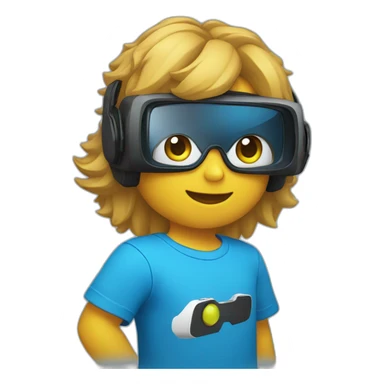 Vr player whit blue t-shirt sticker