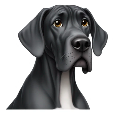 Black Great Dane grey face  sticker