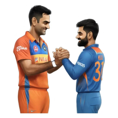 MS dhoni and virat kohli handshake sticker