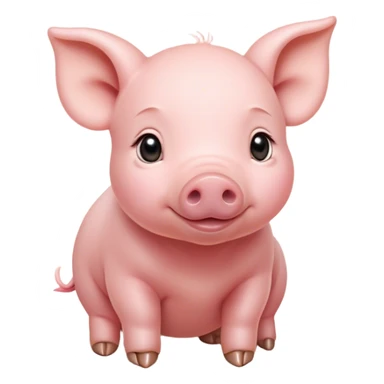 Cinematic Noble Piglet Portrait Emoji, Poised and regal, with a tiny, delicate build and a soft, smooth rosy-pink hide, deep-set soulful beady eyes, Simplified yet sharp and sophisticated features, highly detailed, glowing with a gentle, dignified glow, high shine, intelligent and endearing, stylized with an air of miniature nobility, focused and attentive, soft glowing outline, capturing the essence of a watchful and confident little piglet, so majestic it feels as though it could scamper out of the screen with effortless authority! sticker