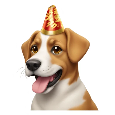 Dog celebrating New Year’s Eve sticker