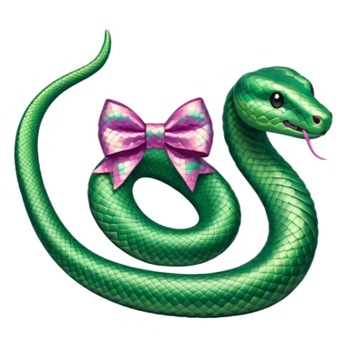snake with pookie bow sticker