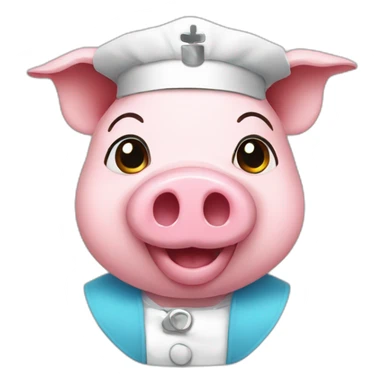 pig with nurse hat sticker