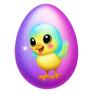 Lisa frank pastel sparkle easter egg chick sticker