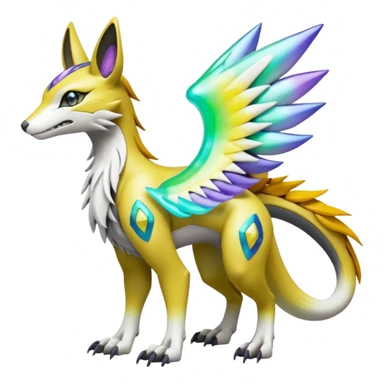 Meloetta-Vernid-Renamon-Lombax-Sergal-Pokémon-Digimon-Fakémon-fusion-hybrid-creature sticker