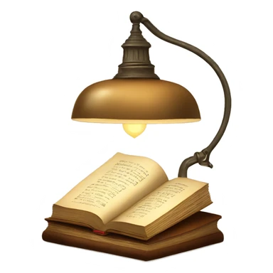 vintage lamp with open book sticker