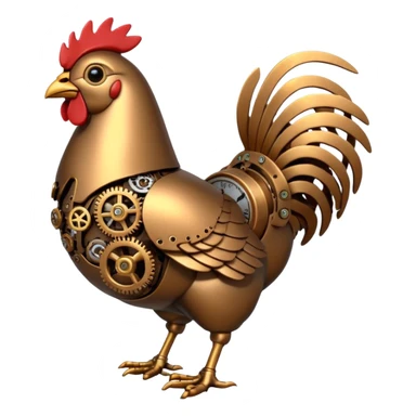 Robo steampunk chicken   sticker