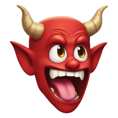 devil with tongue out sticker
