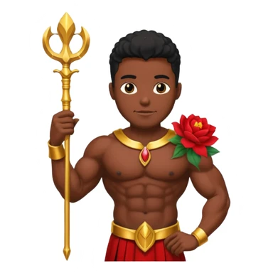 black god with flower, scepter sticker