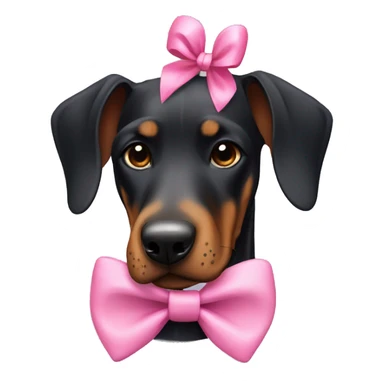 Doberman with pink bow sticker