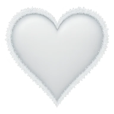 heart with a delicate frosted edge, no background sticker