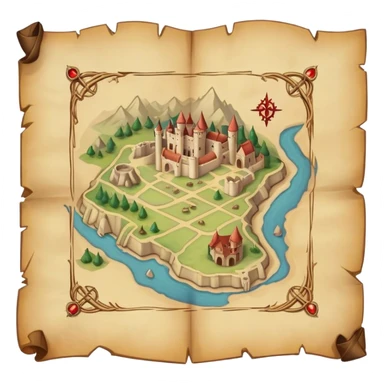medieval dnd map perchment icon sticker
