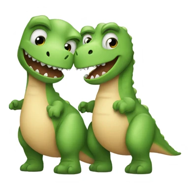 two dinosaurs hugging sticker