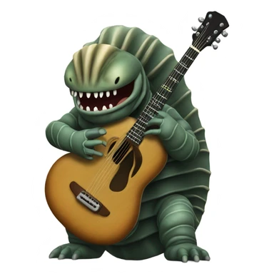 Trilobite playing guitar sticker