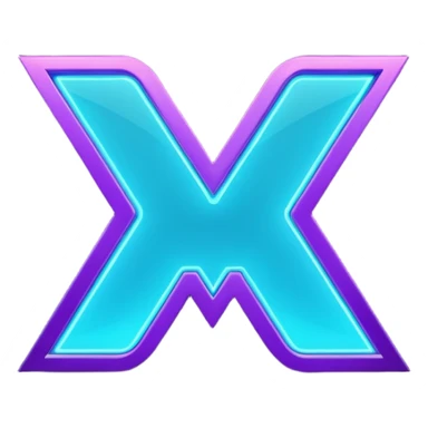 futuristic minimalistic emoji icon, letters "N" formed by 3 glowing digital lines representing Storm, Atom and NoizeGames, neon purple (#8B5CF6) and cyan (#00E0FF) on dark background, modern tech style, 1:1 aspect ratio sticker