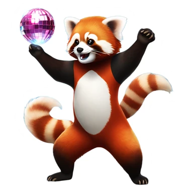 red panda dancing, disco ball sticker
