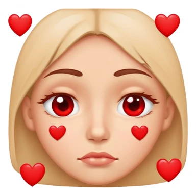 teary eye face surrounded by hearts  sticker