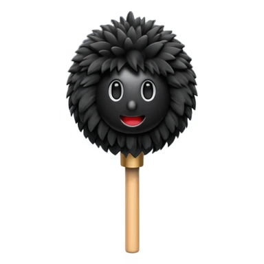 boom fluffy microphone with stick sticker