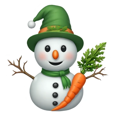 snowman wearing green hat sticker