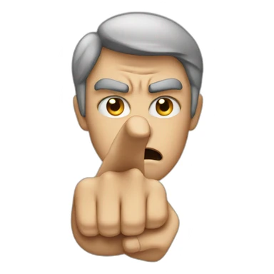 Angry person pointing towards the screen sticker