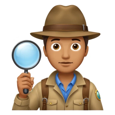 Explorer Man with magnifying glass sticker