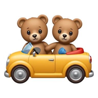 Two teddy bears in car sticker