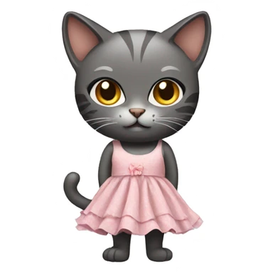 Cat wearing a dress sticker