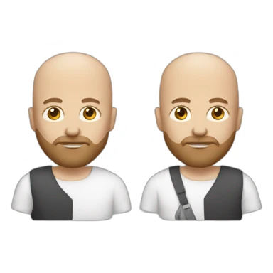 bald white man with brown beard sticker