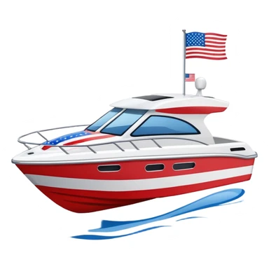 Sport water boat with American flag sticker