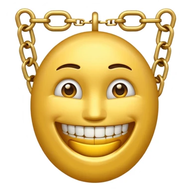 Emojis malandros con dientes de oro y cadenas de oro en el cuello  sticker