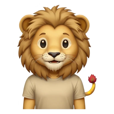 lion wearing t-shirts sticker