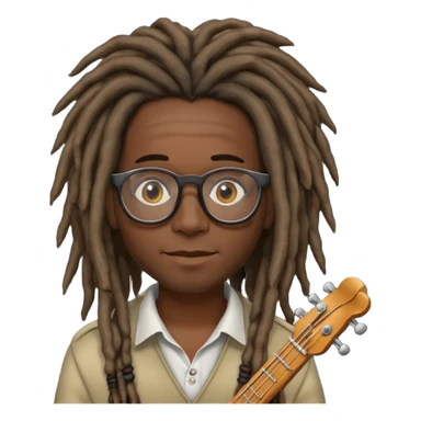 Musician with dreadlocks and glassses sticker