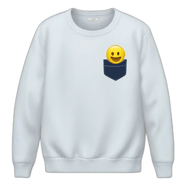 navy sweatshirt with white breast pocket embroidery sticker