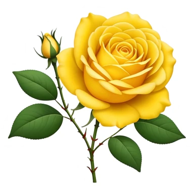 single Sunshine Yellow Tea Rose, straight stem sticker