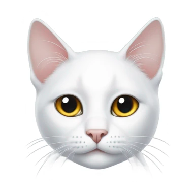 White cat with 2 black Points on Head sticker