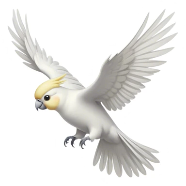 white cockatiel bird flying sticker
